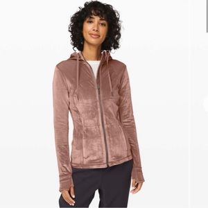 LIMITED EDITION pink/ rose gold velour lulu define jacket